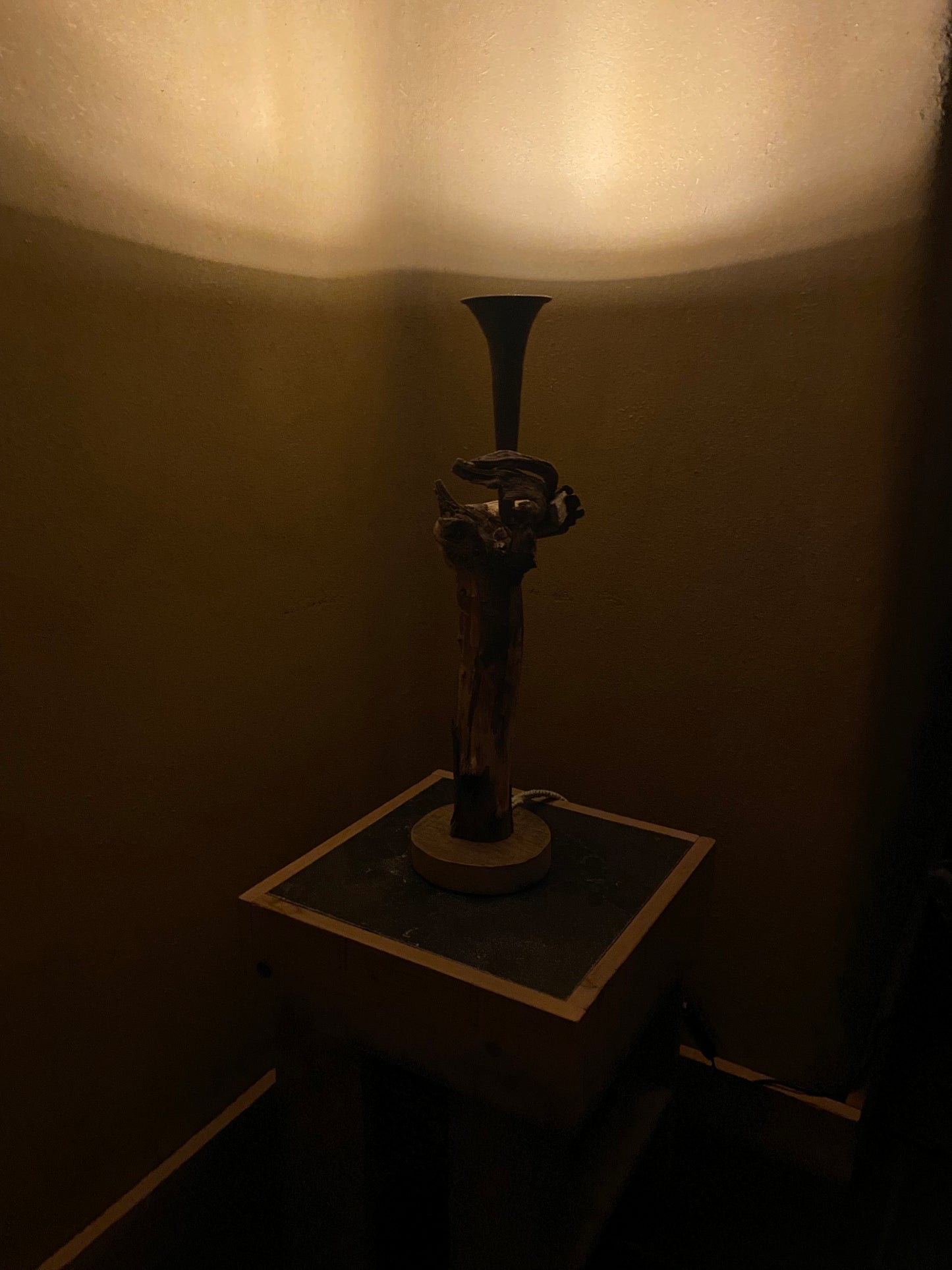 Unieke vintage handgemaakte lamp.